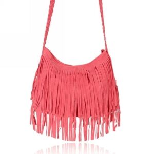 NWOT Fringe Shoulder Bag - Pink